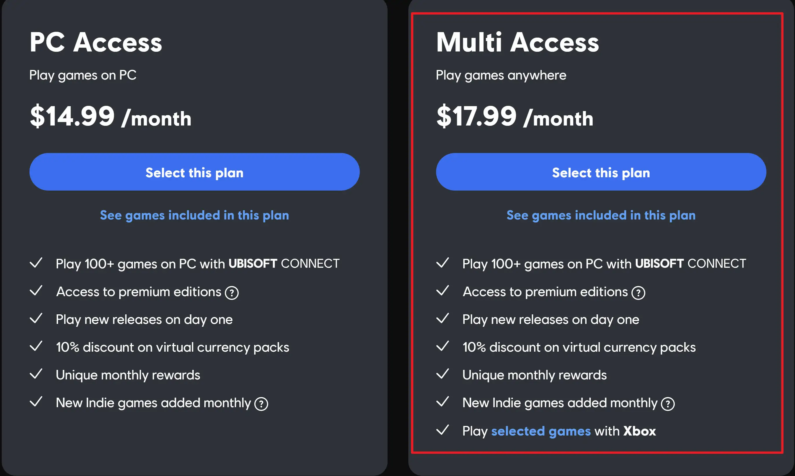 Ubisoft + Multi Access Ubisoft Plus Premium Free Ubisoft Games On PC And Xbox 1 month