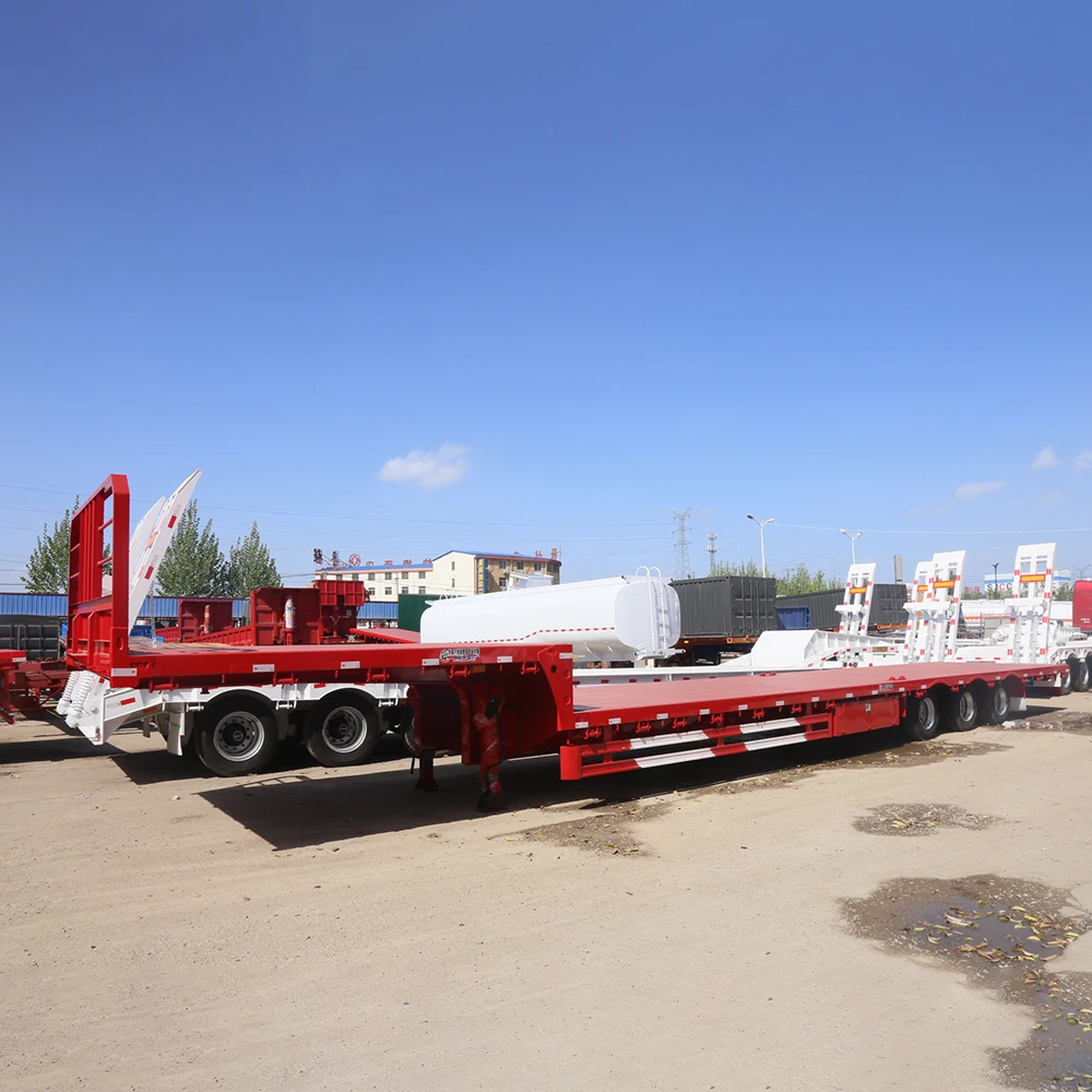 2/3/4 Axle 40ton 60ton 80ton Lowbed Lowboy Low Bed Trailer