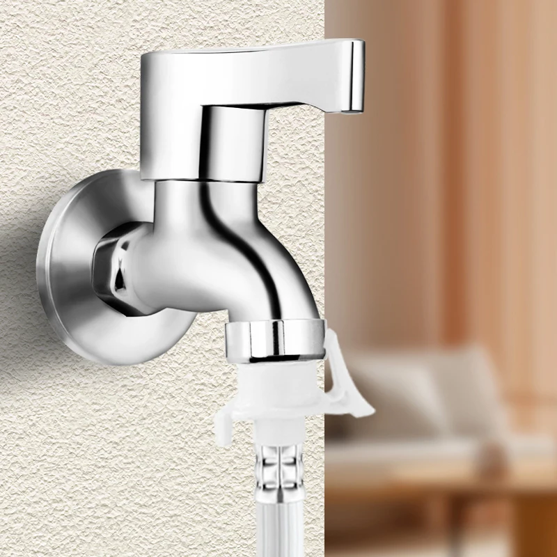 TMOK In Stock 1/2 ich Polish Chroming Plated Copper Brass Faucet Bibcock Water Tap for Wash Machine Bathroom