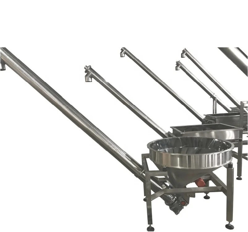 Additive powder continuous transportation screw conveyor auger feeder machine with round hopper