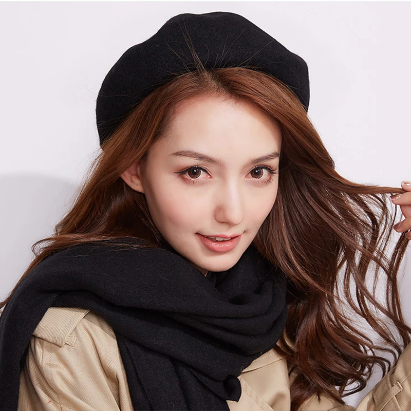 High-Quality Latest Warm Winter national Gentle Temperament all-match Beret Women French