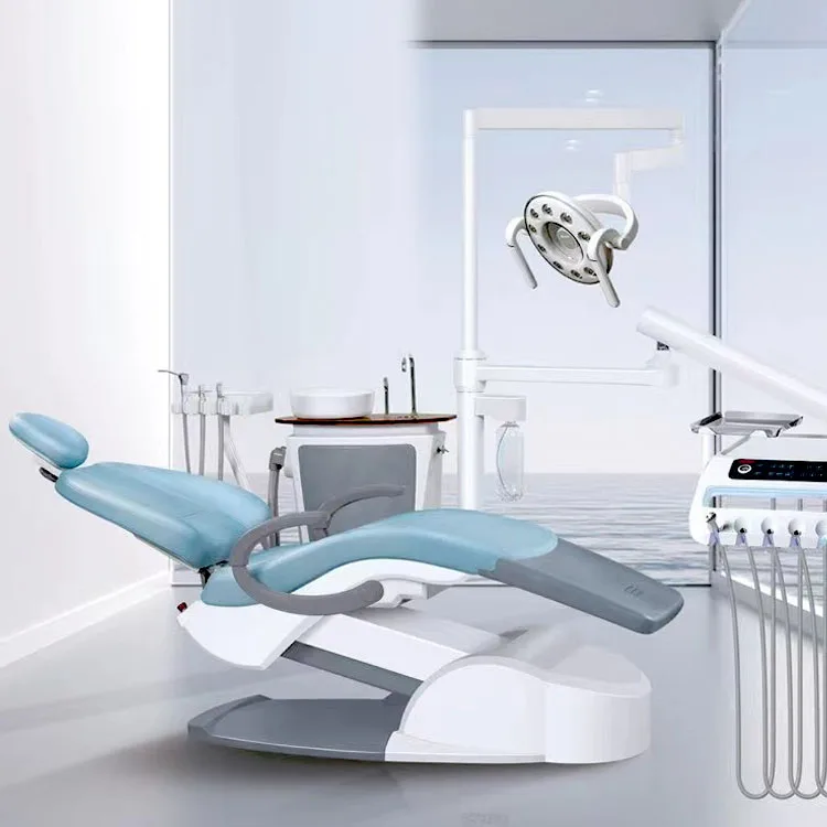 New Arrival Fully-Hand Operated Rotatable Dental Unit Electric Dental Chair with Metal & Plastic Components for Dentist Use