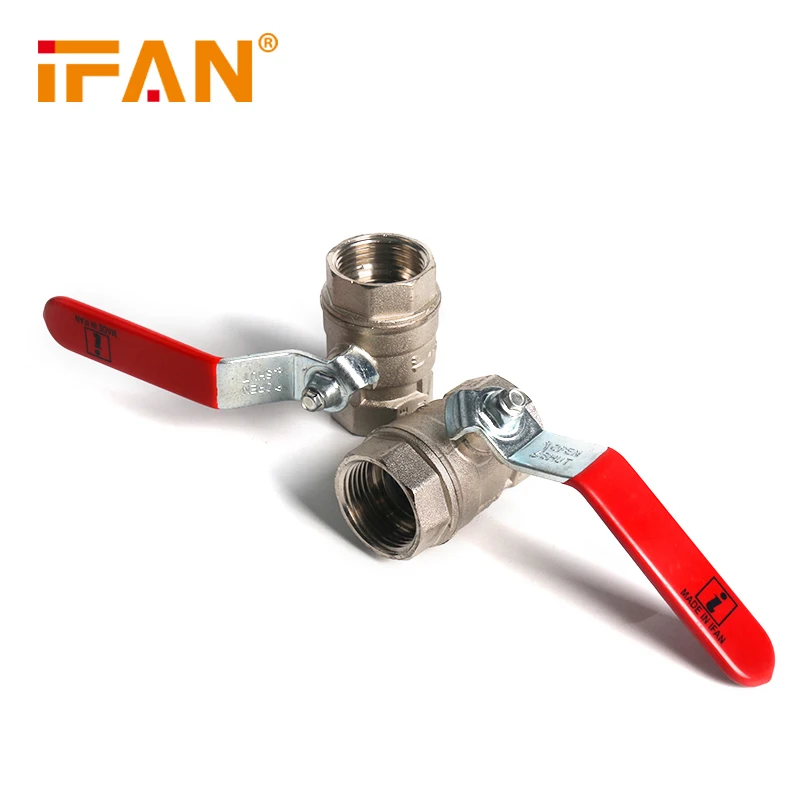 IFAN China factory Brass Ball Valves yellow and red butterfly Handle ball Valves