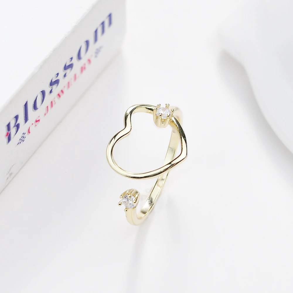 Ювелирные изделия из стерлингового серебра 925 ювелирные с золотым покрытием регулируемые циркониевые кольца для женщин