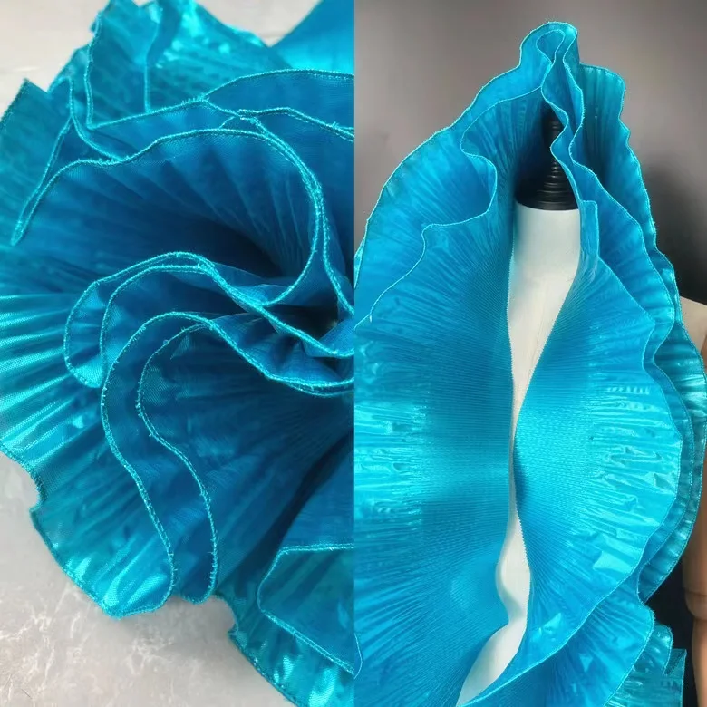 15cm Pleated Ruffle Ribbon Organza colorful lace for DIY clothing crafts