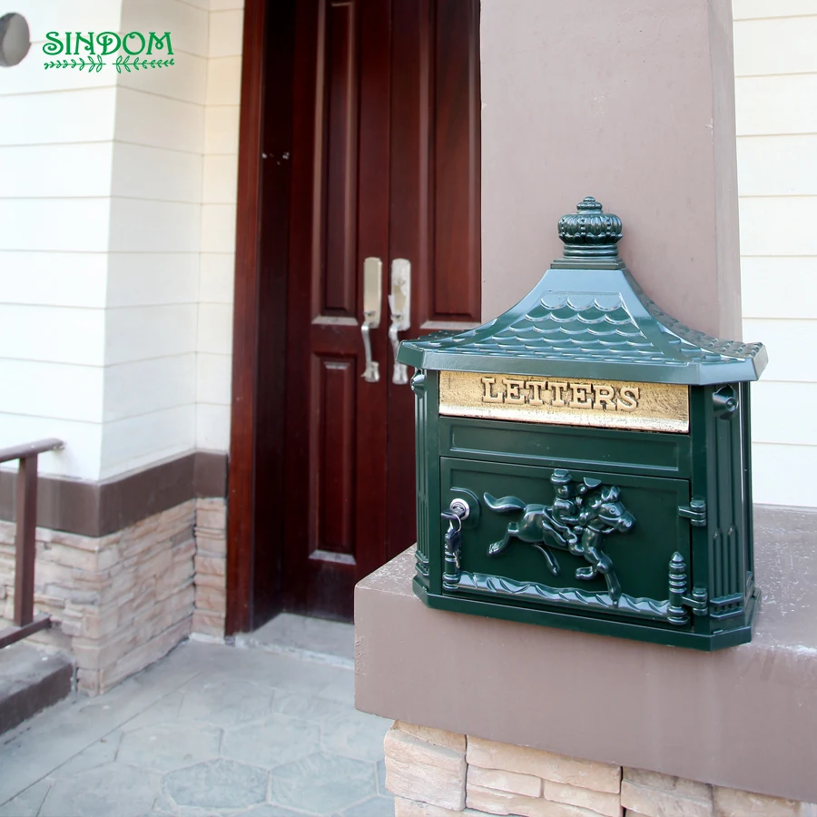 Royal European design aluminum lockable wall mount letter mailbox for outdoor