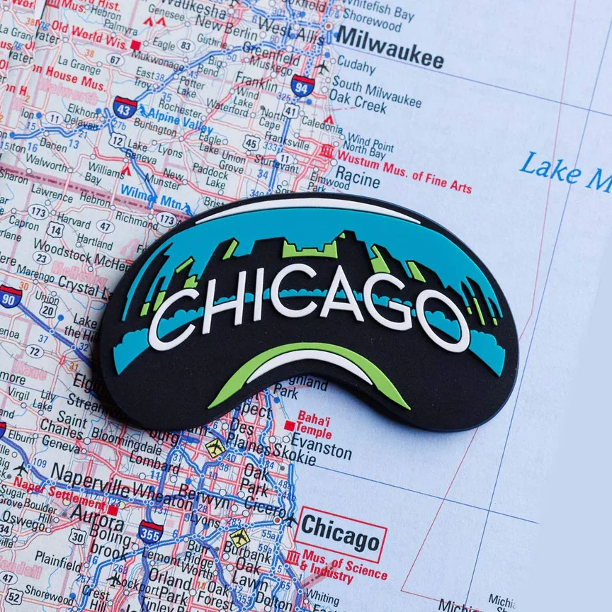 Wholesale Cute Chicago Custom Made Rubber Pvc 3d Creative Souvenir Fridge Magnet For Home Decor