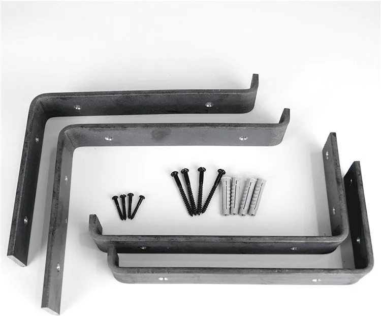 Rustic Scaffold Board Heavy Duty Shelf Brackets/Shelving Industrial Iron/Steel (Pair)  (Type 2-225mm Up)