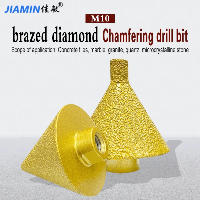 M10 conical umbrella diamond chamfering tool brazing drill bit used for drilling and expanding holes in various rocks