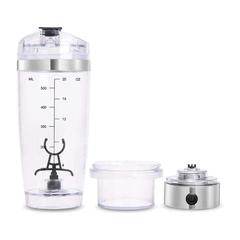 16oz USB Rechargeable Bodybuilding Gym Protein Shaker Bottle Electric Protein Shaker Cup bottle with Powder Storage