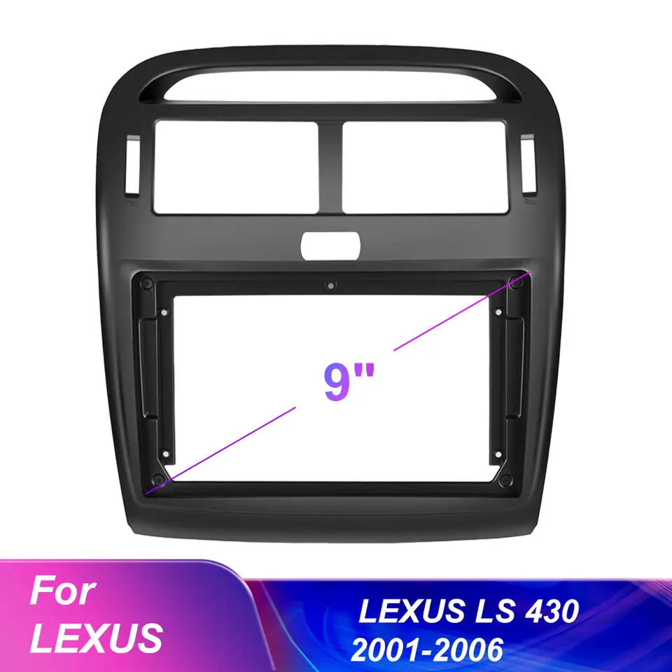Car radio frame for 2001-2006 LEXUS LS430 panel navigation car dvd player fascia frame Android radio  frame