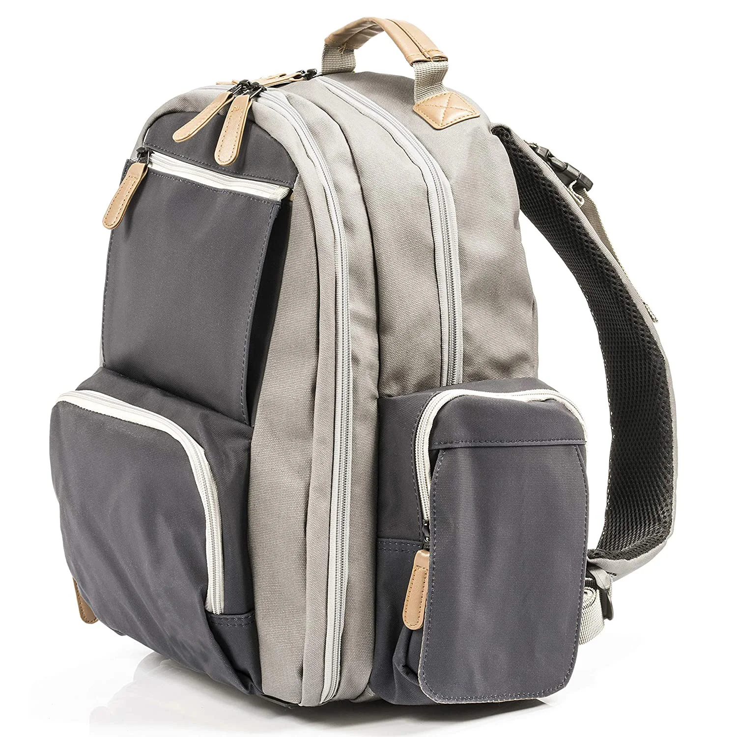 Large Capacity Diaper Bag Backpack Coated Canvas Diaper Bag with YKK Zippers Comes With Two Packing Cubes Changing Pad