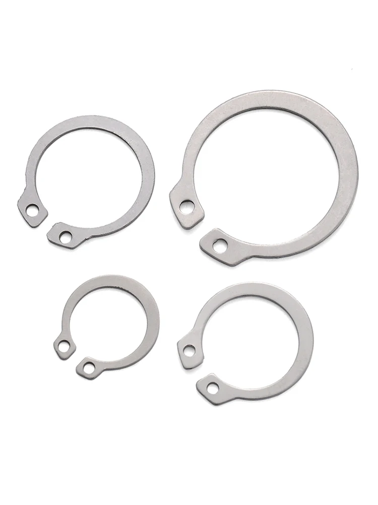 304 stainless steel shaft with retaining ring, shaft clamp bearing shaft with elastic clamp spring C-type retaining ring GB894