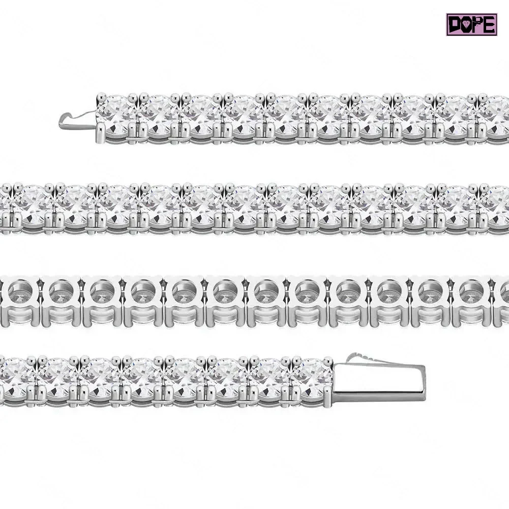 Stunning 4mm Tennis Bracelet Sparkling Hiphop Bracelet White Gold Plated 925 Silver VVS Moissanite Tennis Bracelet