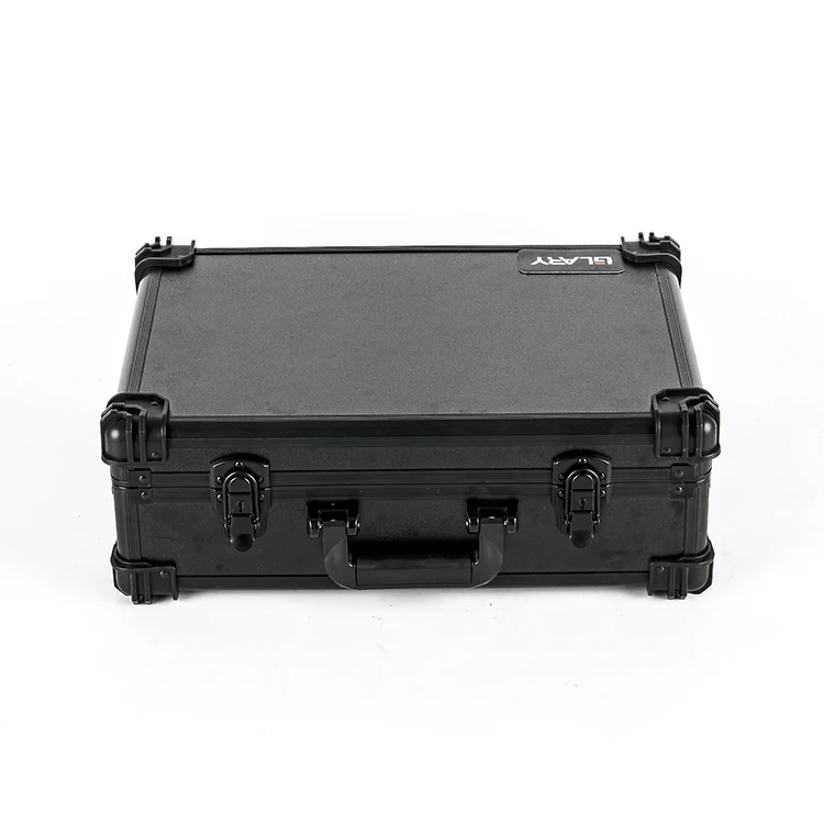 GLARY stackable hard tool box case with dividers multi-function aluminum tool box case portable storage carry case for tools