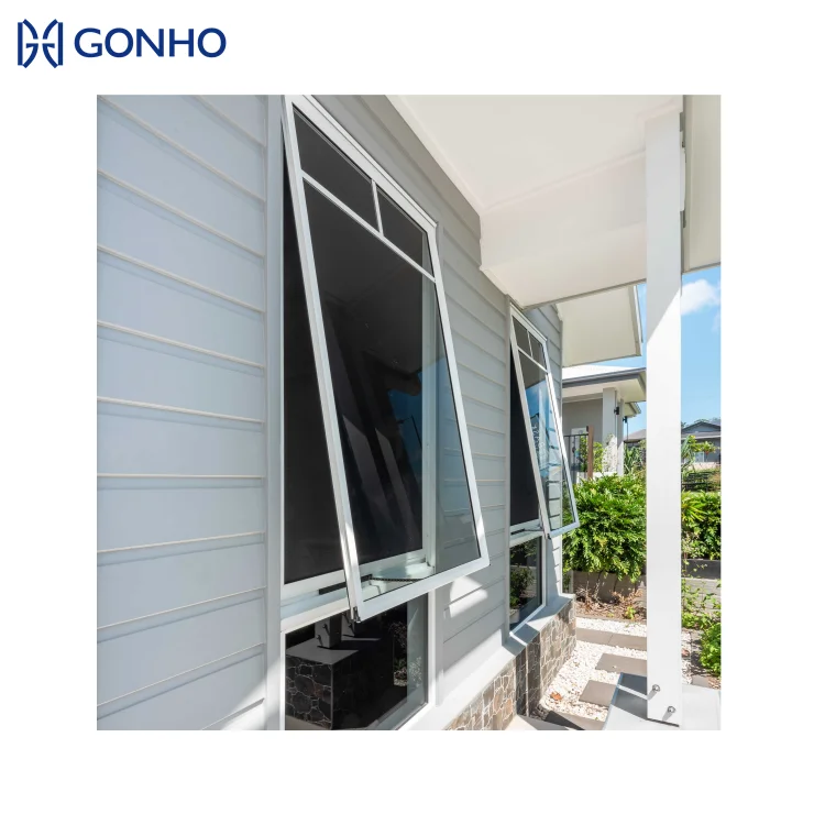 Australian As 2047 Standard External Commercial Projects Aluminum Thermal Break Structure Energy Saving Awning Windows