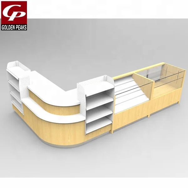 Hot Selling Supermarket Convenience Store Cashier Counter Customized Retail Check out Desk 02