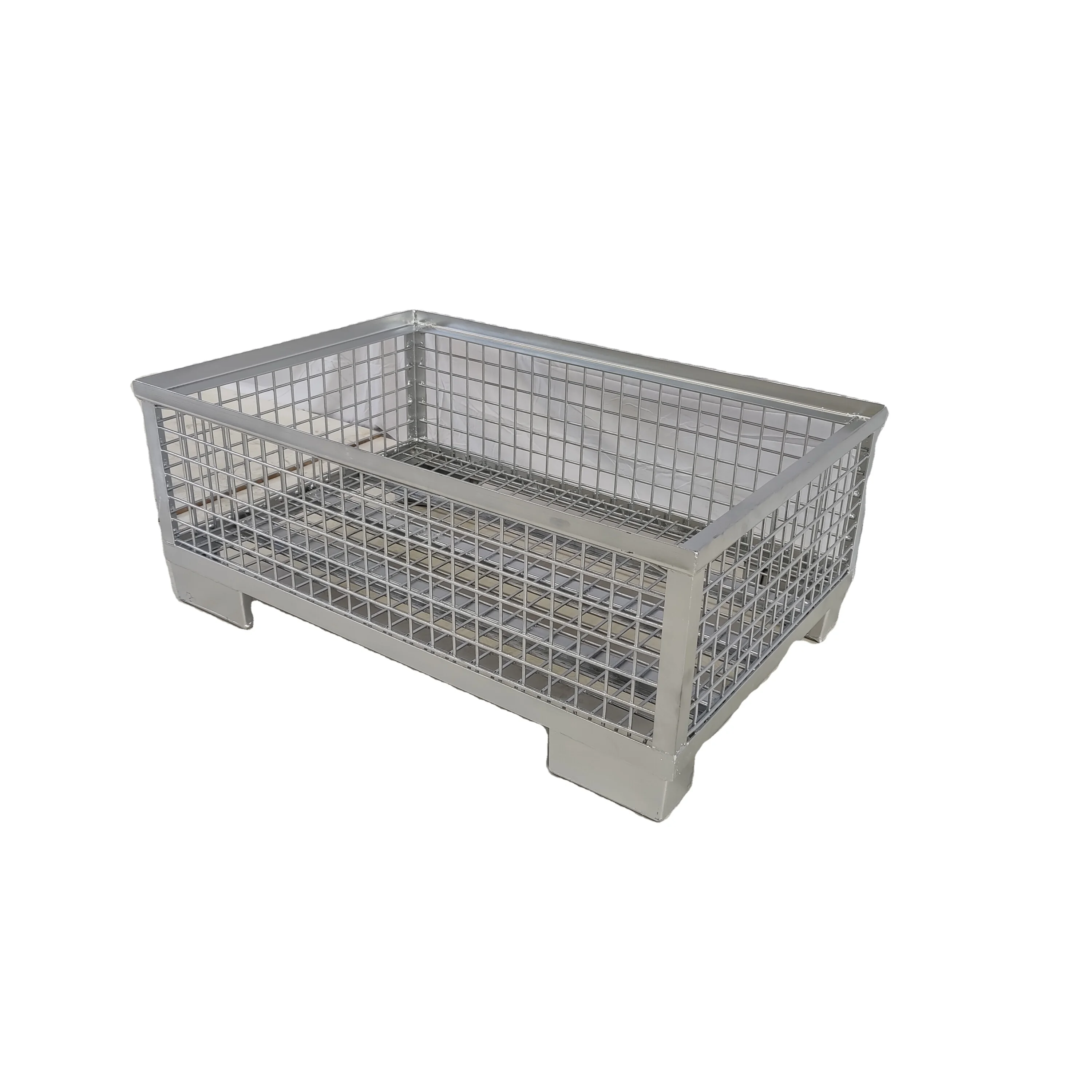 BHK 69 Stackable Collapsible Steel Pallet Cage Wire Mesh Container for auto repair factory