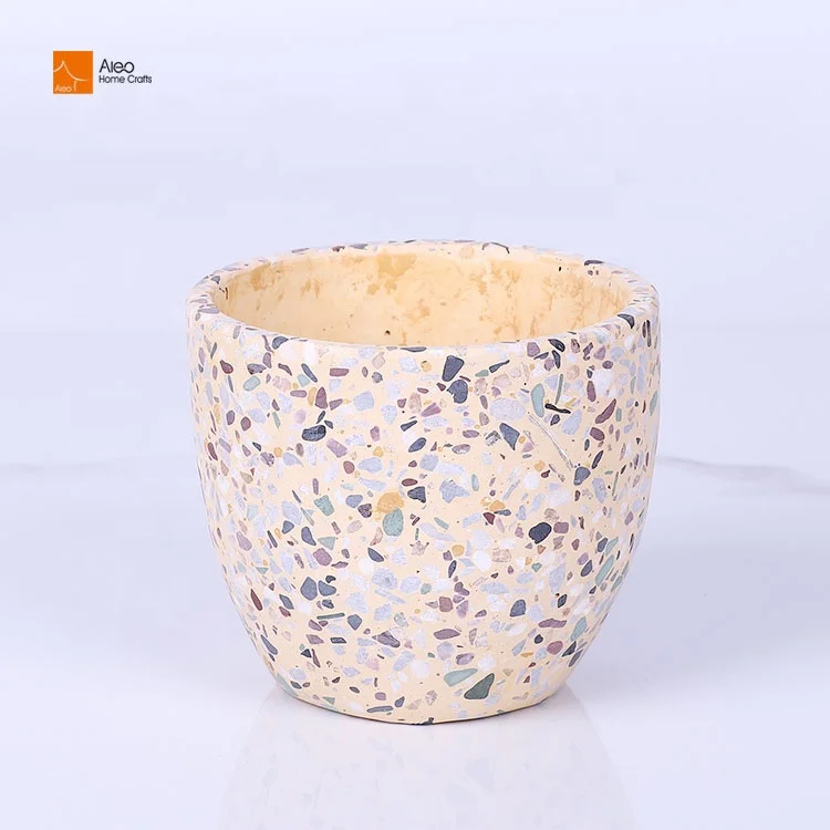 High Quality Best Selling Cement Flower Pots Planters Terrazzo Concrete Planter Mold Made In China