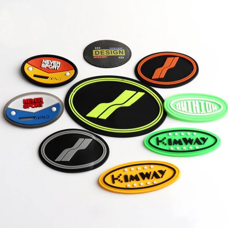 Wholesale manufacturers bag accessories clothing rubber patches silicone tag PVC soft custom silicone patches for clothing