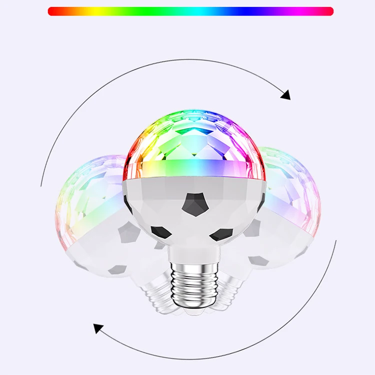 Newest 6W LED Disco Light Bulb E27 Rotating Strobe Bulbs RGB Color Crystal Stage Party Lights Disco Lamp Christmas lights