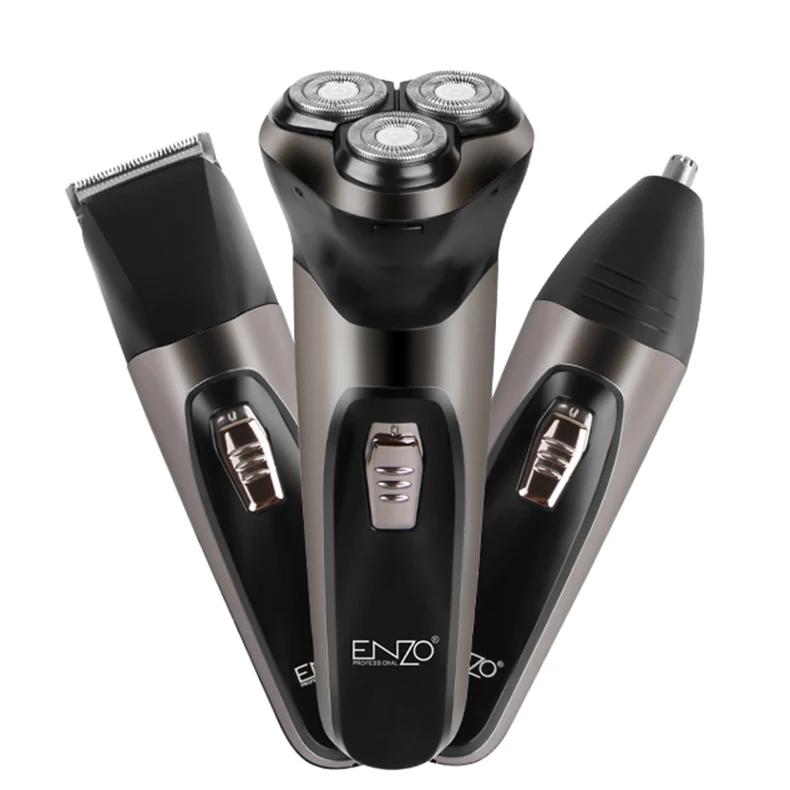 ENZO 3 in1 multi-function cordless wet&dry hair clipper reciprocating razor rechargeable washable electric man shaver