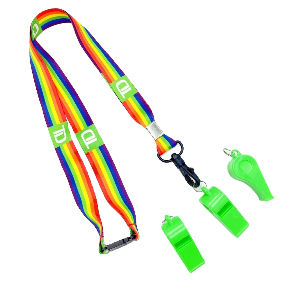 Factory free design custom dye sublimation logo Rpet keychain pink lanyard neck strap