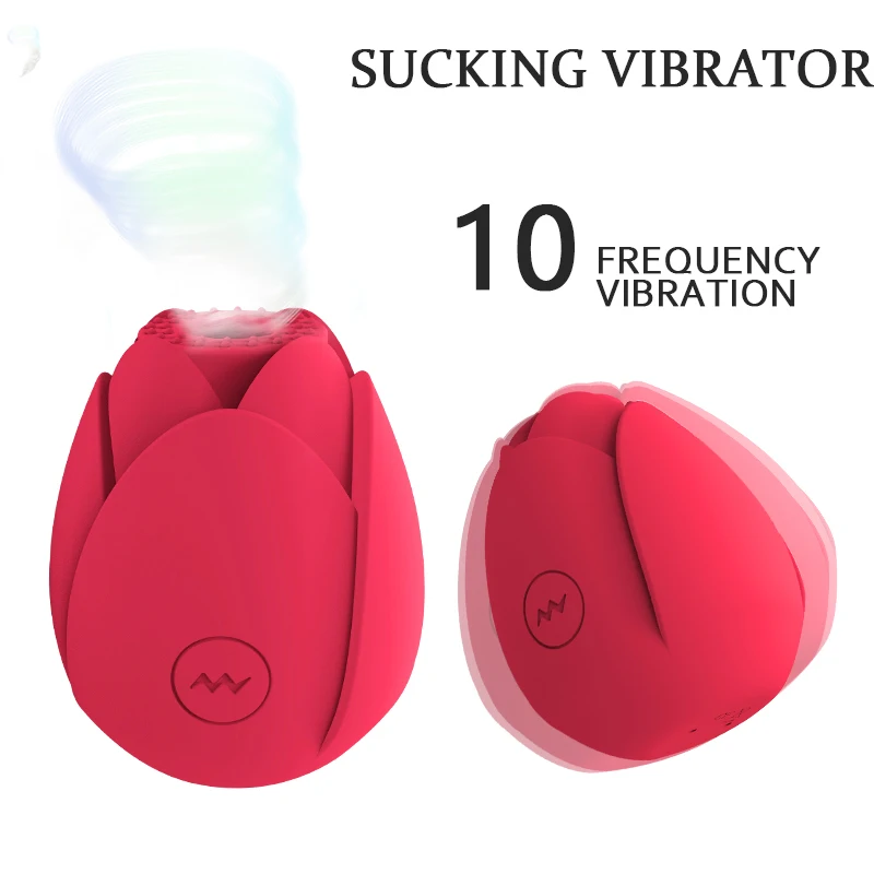 Manufacturer Wholesale Red Cute Yoni rose suction vibrator pink flower vibrator rose vibrator sex toy