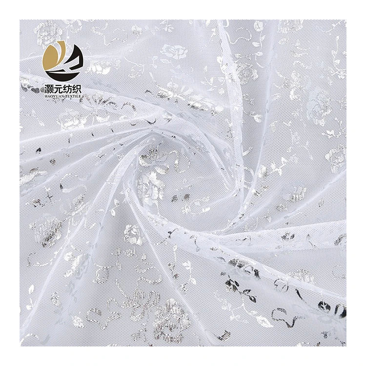 Factory direct selling fashion print small flower pattern bird eye tulle mesh fabric for kids dress