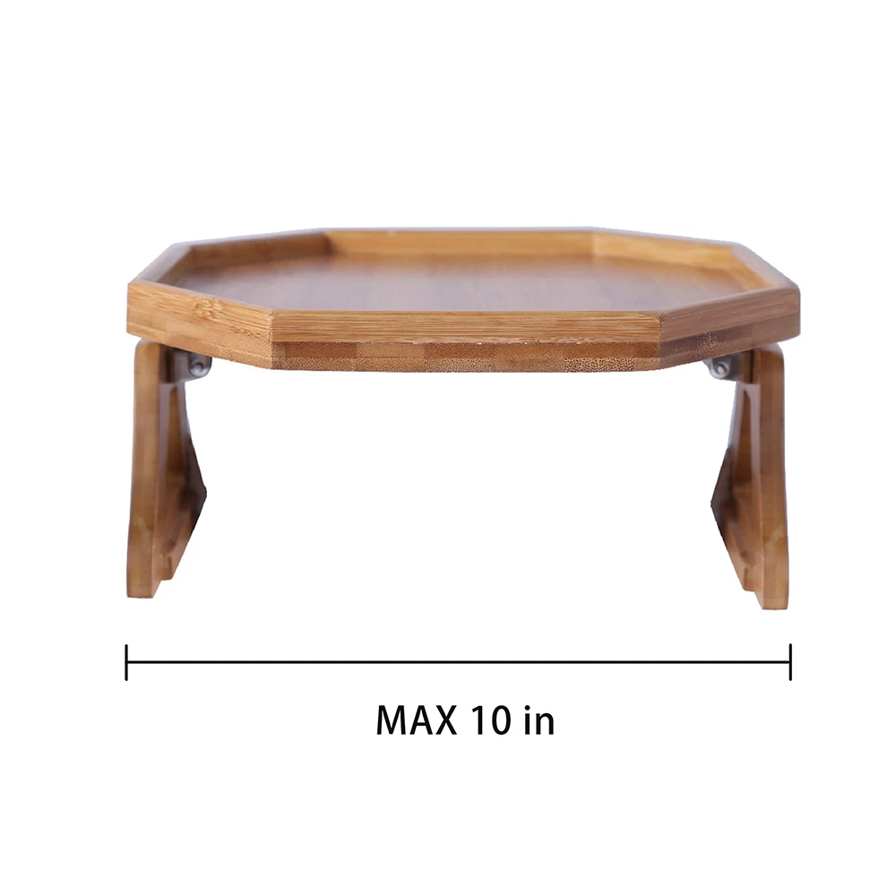 Bamboo Wood Clip On Tray Sofa Table for Wide Couches, Couch Arm Tray Table, Side Tables