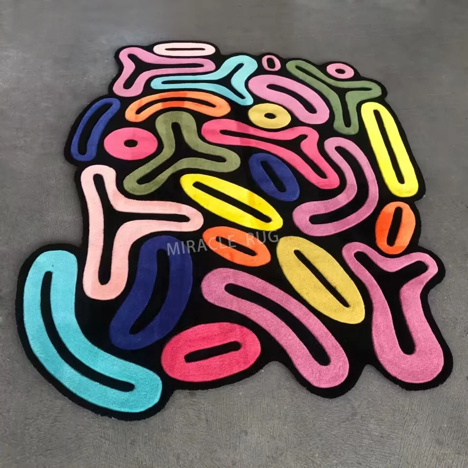 Illusion Floor Sublimation Rugs Modern Circle Striped Living Room Large Custom Printed 3D Round Rug