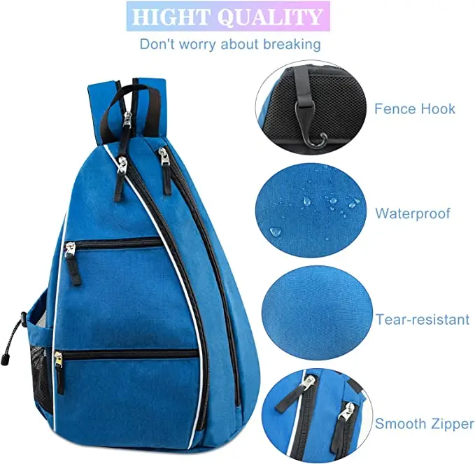 New Sports Reversible Crossbody Franklin Pickle Ball Tennis Racquetball Badminton Travel Sling Bag