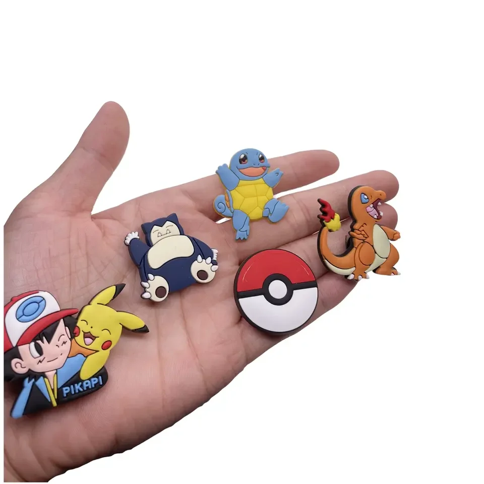 Wholesale Cartoon Pokemoned croc charms anime custom Slipper charms for croc shoes kids gift shoe lace decorations