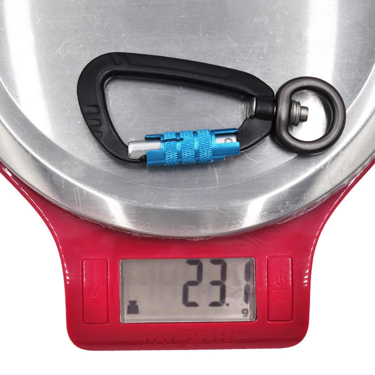 
Ailot 4KN Aluminum Alloy Round Twist Gate Locking Snap Hook Dog Leash Swivel Carabiner 