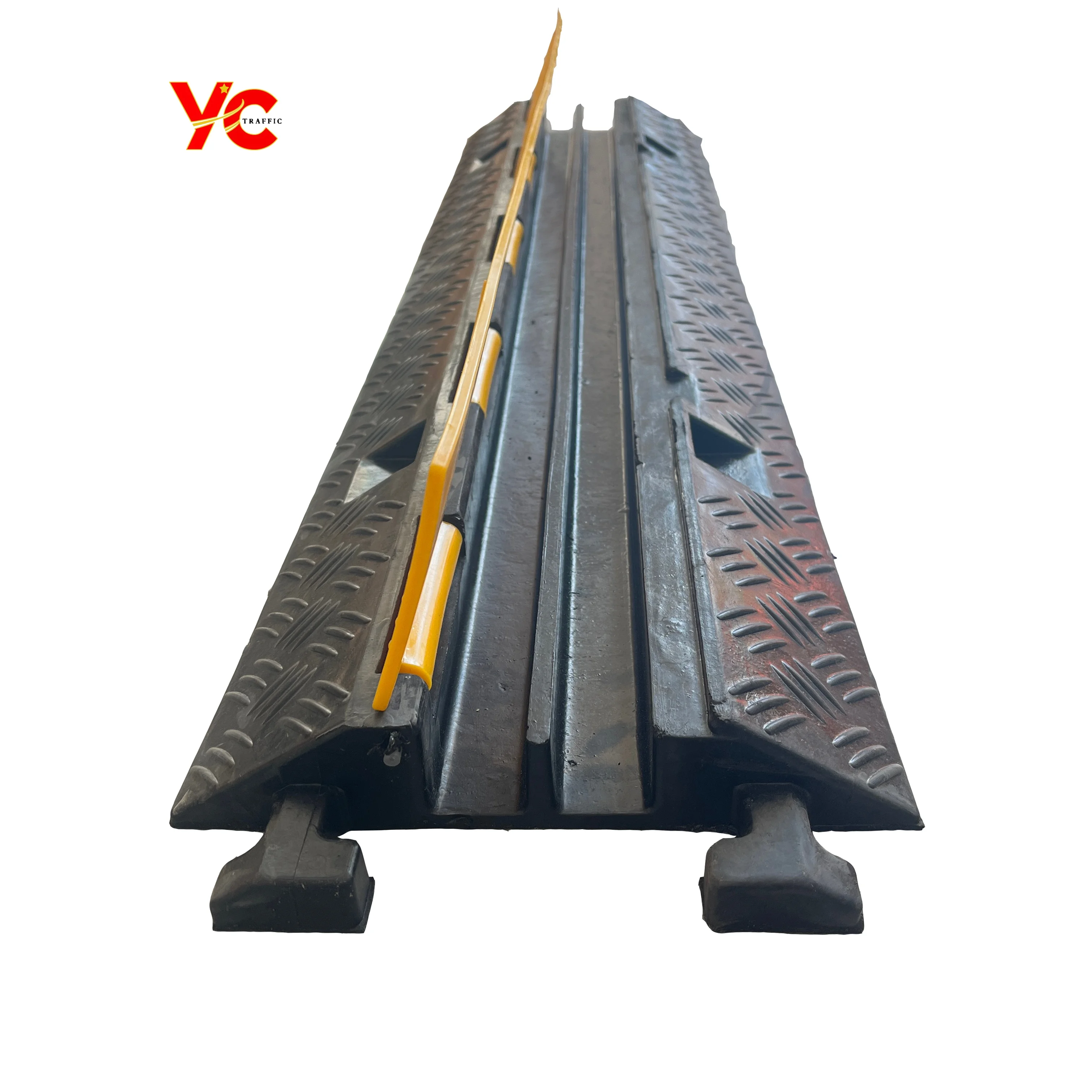 heavy duty self adhesive sleeve used charging   2 channel floor ramp hose cable protector rubber