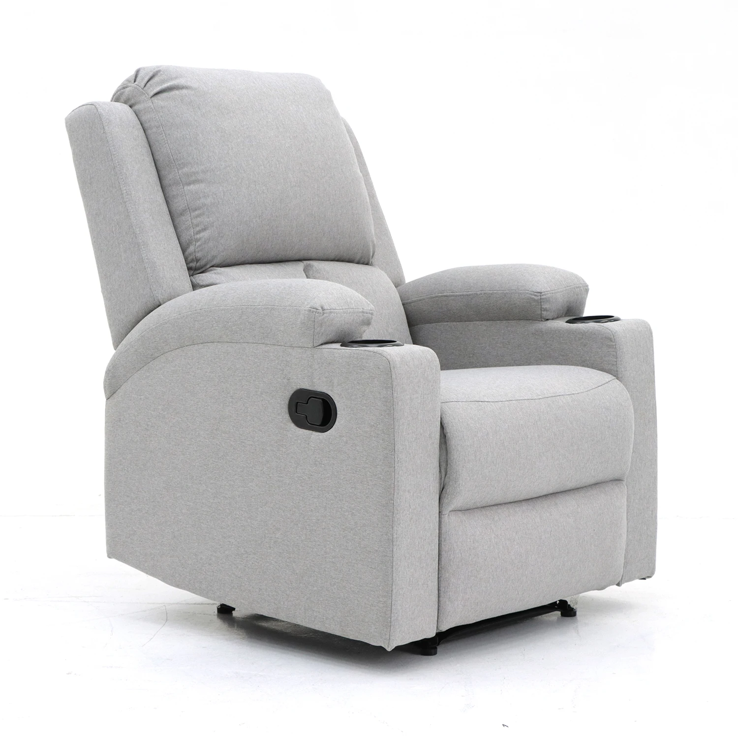 Geeksofa Modern Microfiber Fabric Manual Recliner Chair Lazy Boy Style with Cup Holder for Living Room Furniture from China
