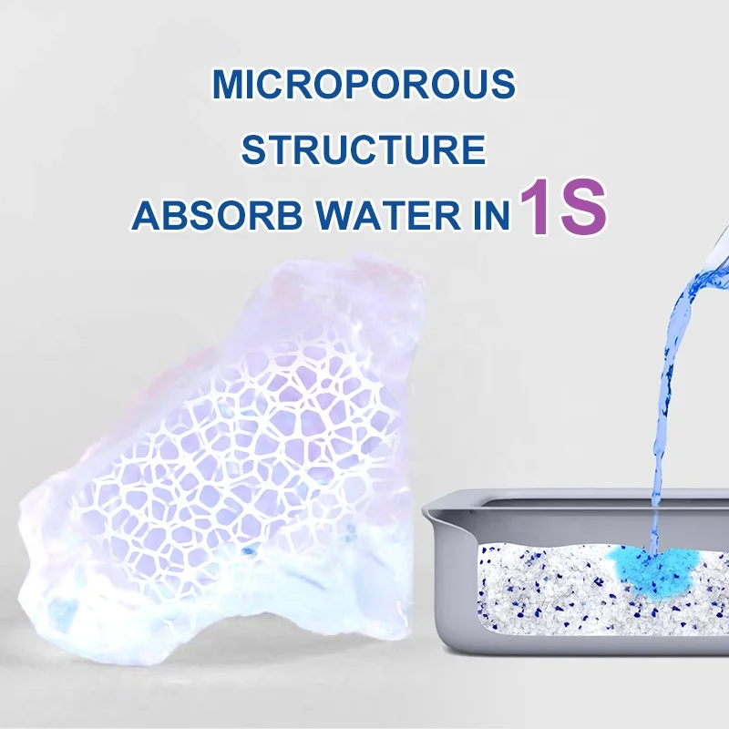 OEM/ODM Factory Super Adsorbability Crystal Blue Crystal Silica Gel Cat Litter Scented