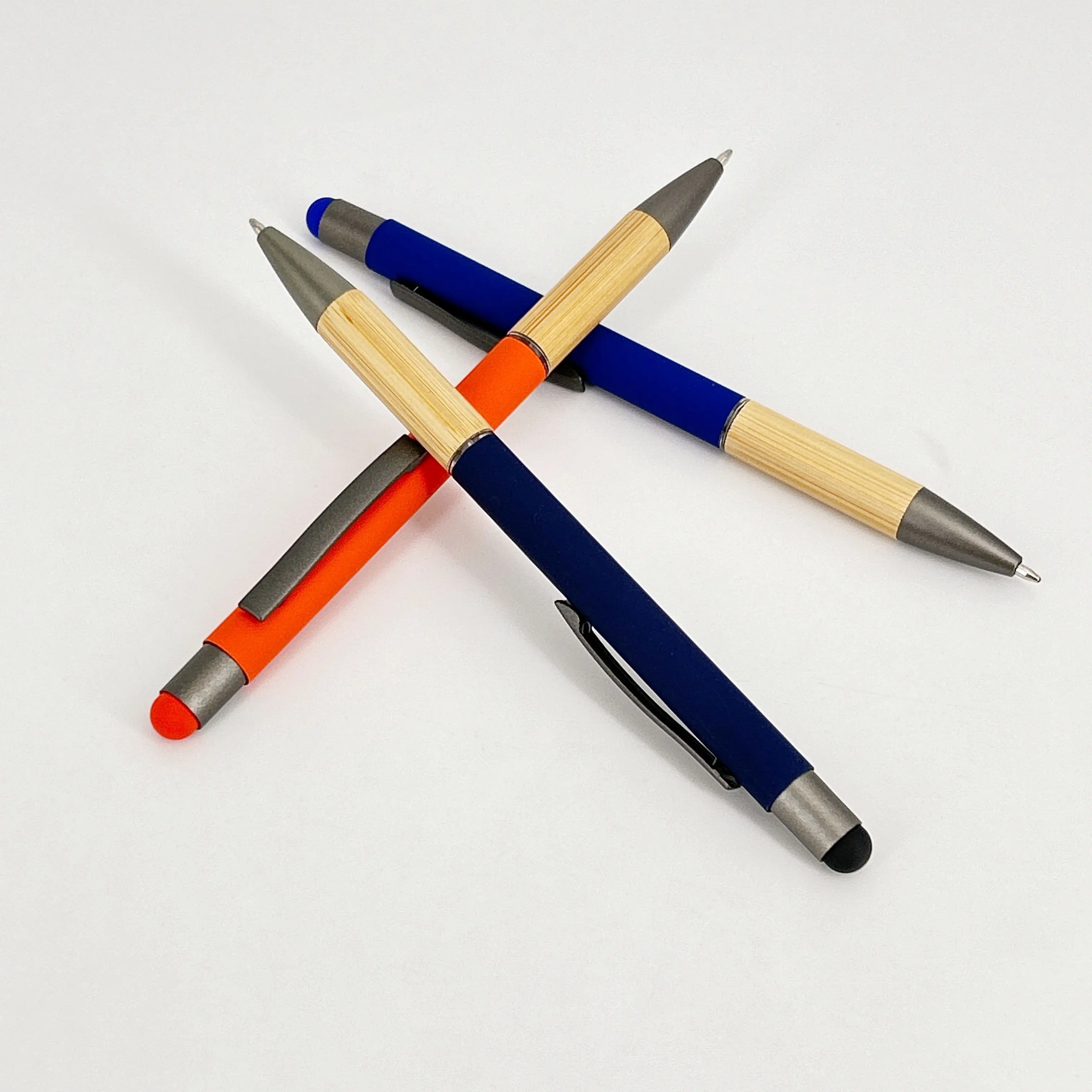 Luxury High Quality Bamboo Ball Pen Multi-colour Pretty Practical Screen Touch Ballpoint Pen For School Office