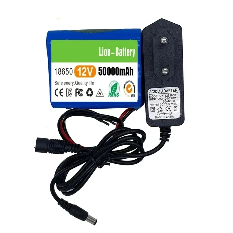 12V 50000mah battery 18650 Li-ion 50Ah Rechargeable batteries with BMS Lithium Battery packs Protection Board +12.6V Charger