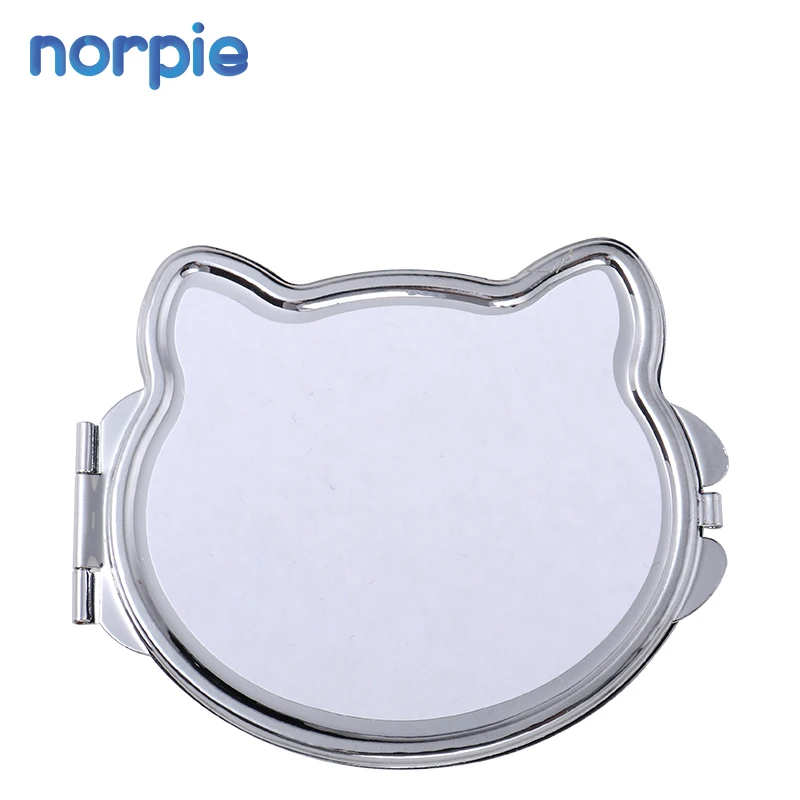 Metal Mirror Cosmetic Pocket Mirror Cat Shape Sublimation Compact Mirror
