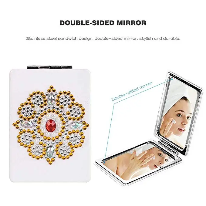 DIY Diamond Painting Kits Mini Rectangle Makeup Mirror DIY beads Mandala mirror