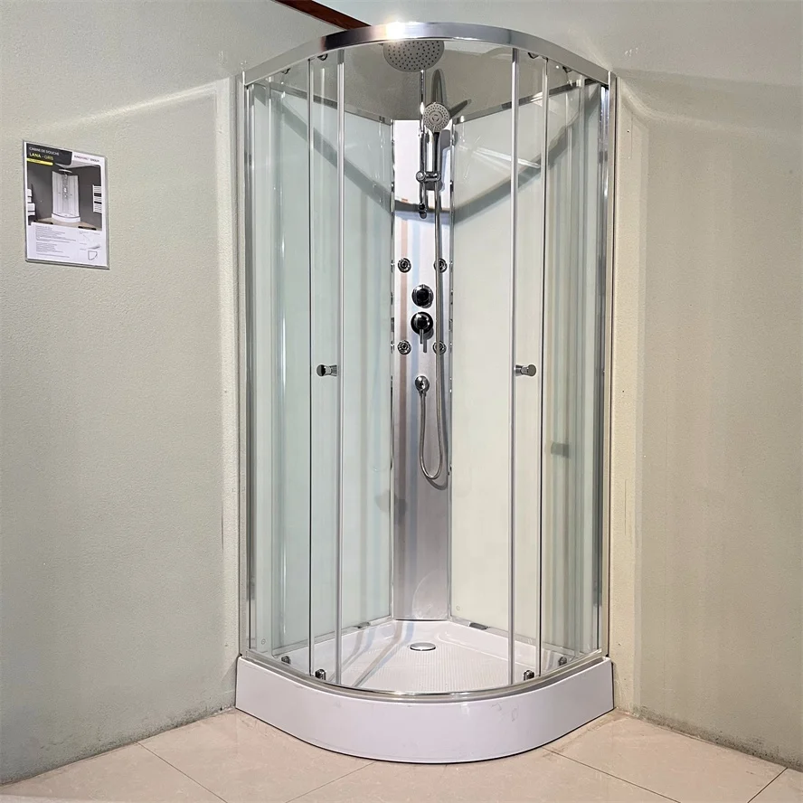 Oumeiga buy foldable ready shower cabin with 4mm transparent tempered glass sliding door