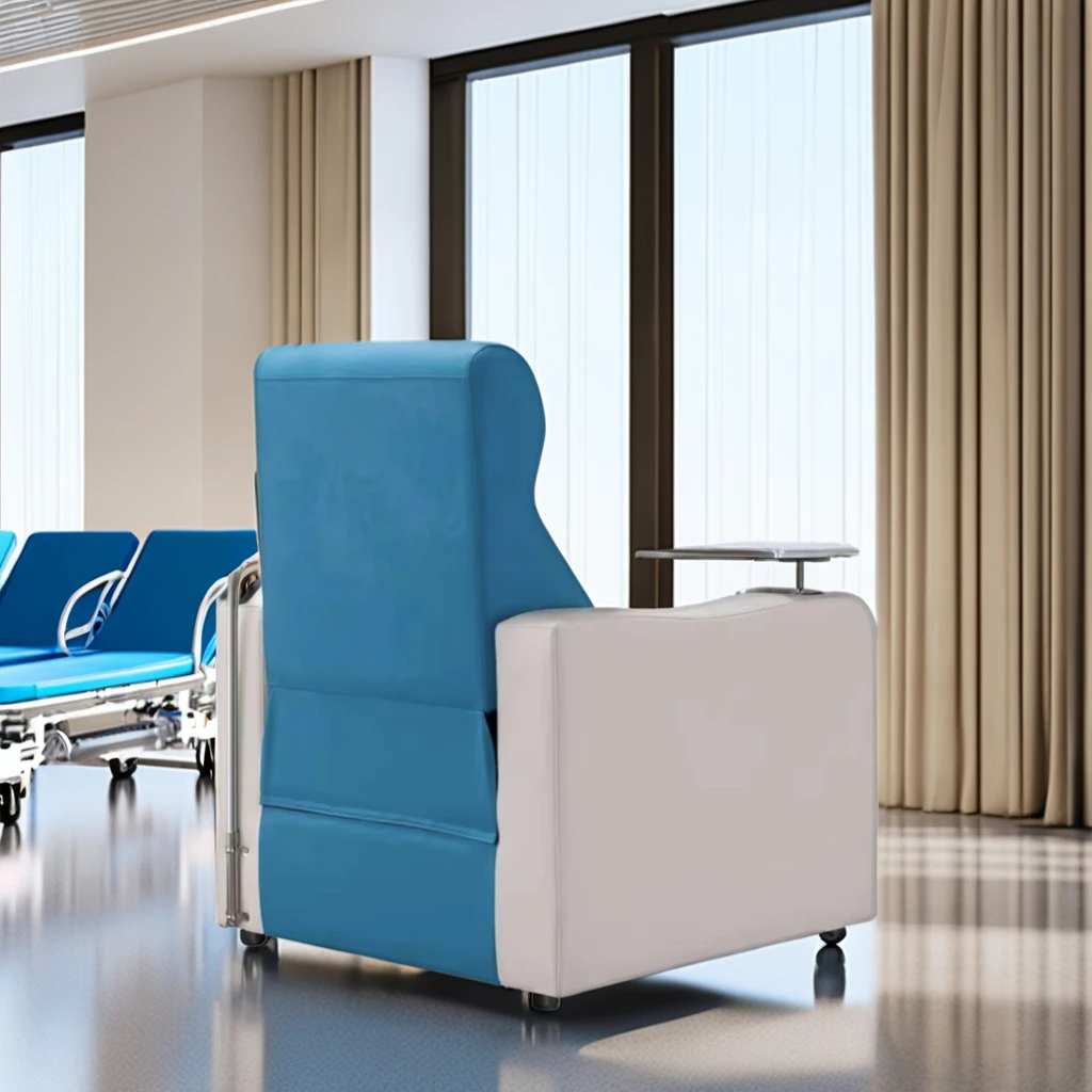Modern Portable Medical Lounge Chair Infusion IV Chair with Steel Frame PU Material for Clinics and Hospitals