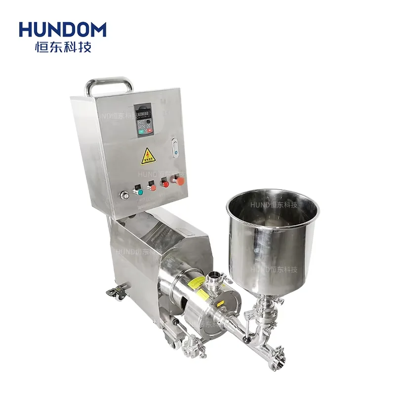 HUNDOM Food Grade Homogenizer Emulsifier Mixing Emulsion Pump High Shear Mixer With Double Inlet For Powder Liquid