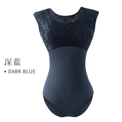 Lace Round-Neck Ballet Dance Leotardas For Women Girls Gymnastics Professional Practice Bodysuit Adult Ballerina Stage Clothes