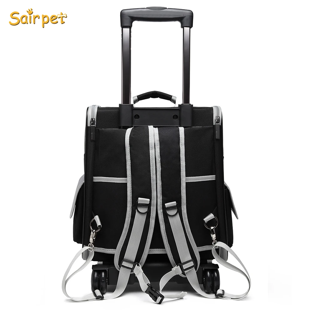 Pet Strollers Dog Cat Portable Wheel Carrier Backpack Puppy Roller Luggage Suitcase Trailer Car Travel Transport Bag Cart