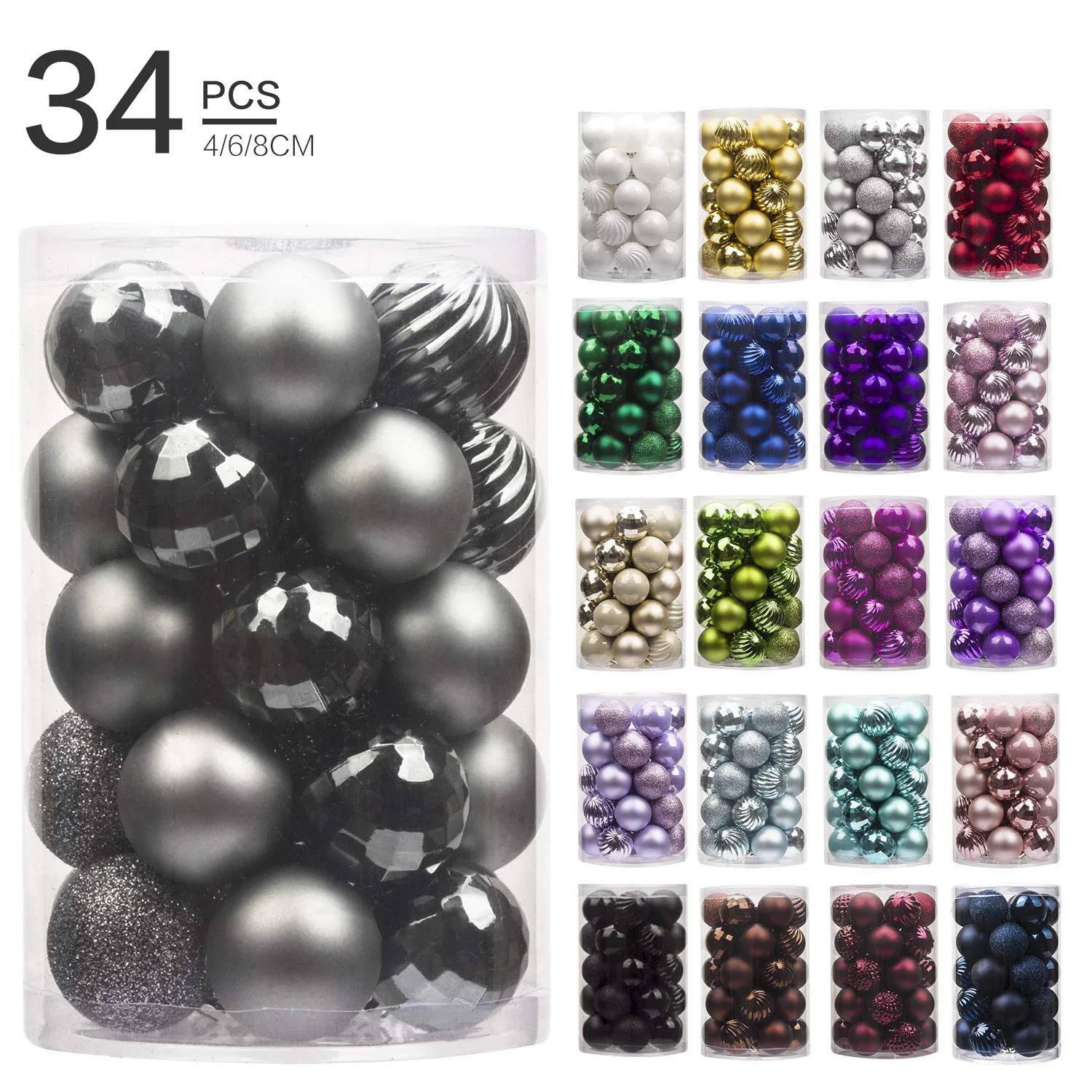 
Factory Sale Plastic Cheap Hanging Shatterproof Christmas Tree Baubles Xmas Decor for Holiday Wedding Party Decoration 