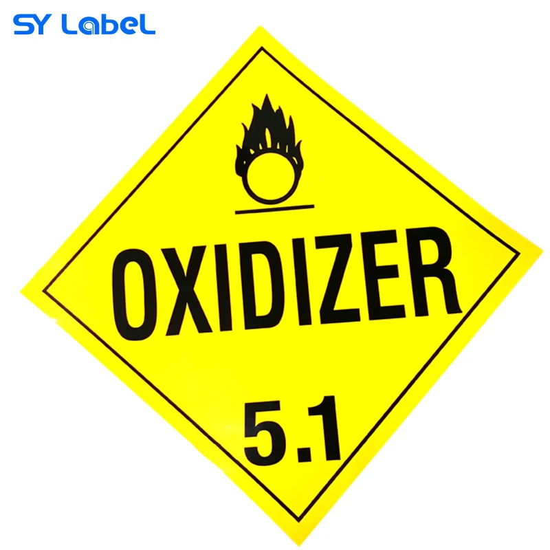 Private Label 273mm x 273mm Adhesive Vinyl Hazard Class 5/Division 1 DOT Placard