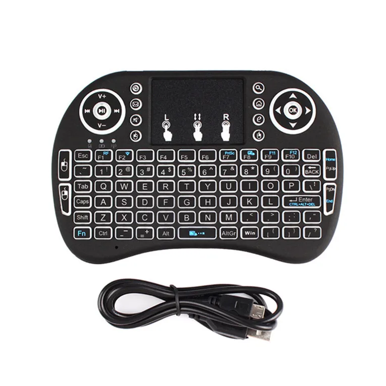 cheapest price 2.4Ghz air fly mouse Lithium Battery i8 mini wireless gaming keyboard