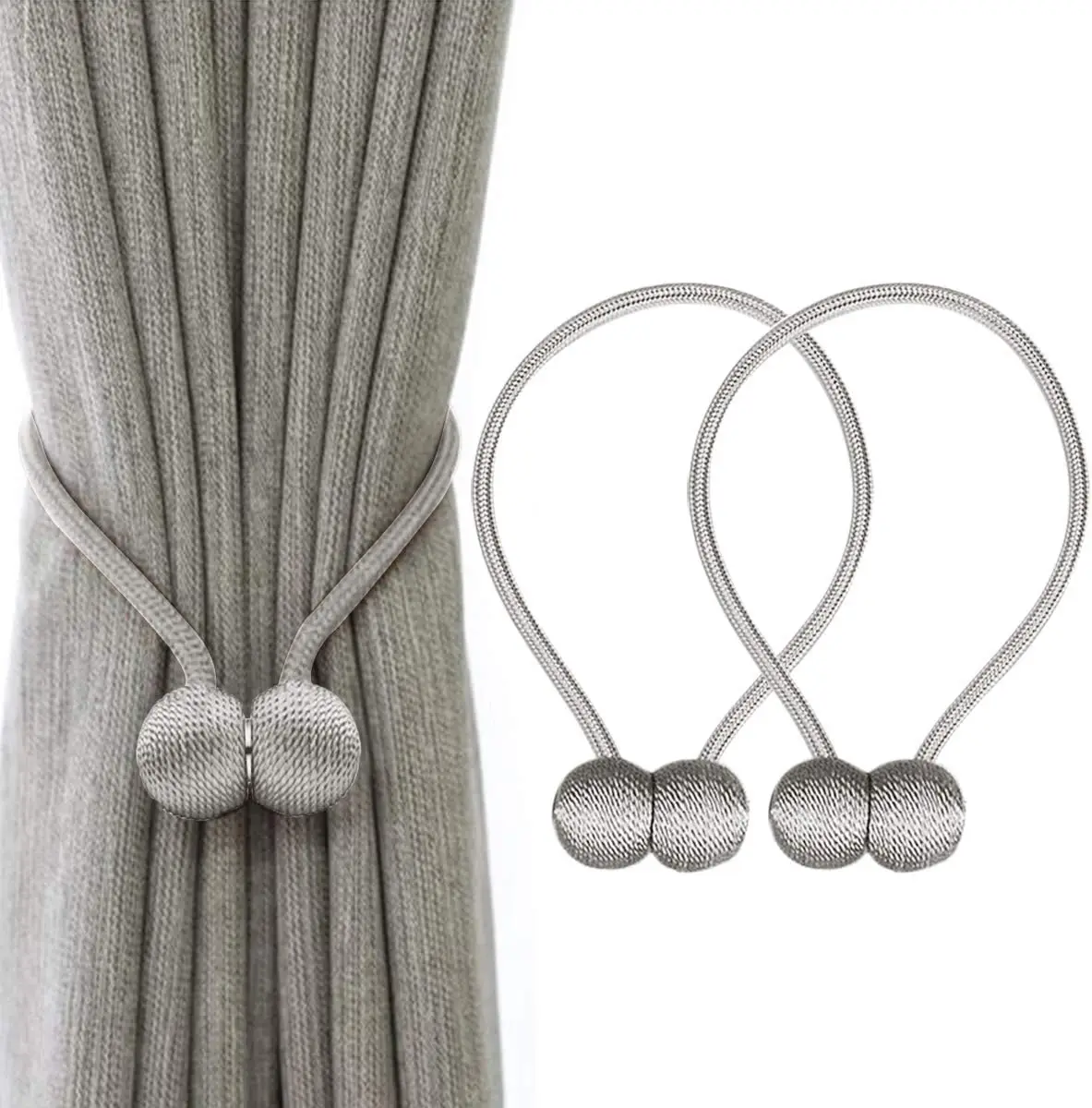 Magnetic Curtain Tiebacks Curtain Buckle Clips Home Office Window Decorative Drapes Weave Holdbacks Holders